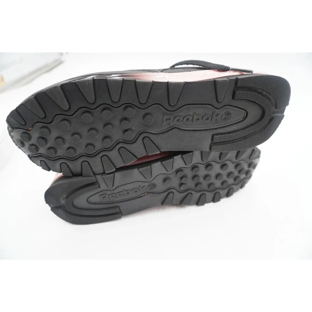 Reebok Classic Leather Women’s Sneakers Size 9 Black with Pink Accents Sneakers